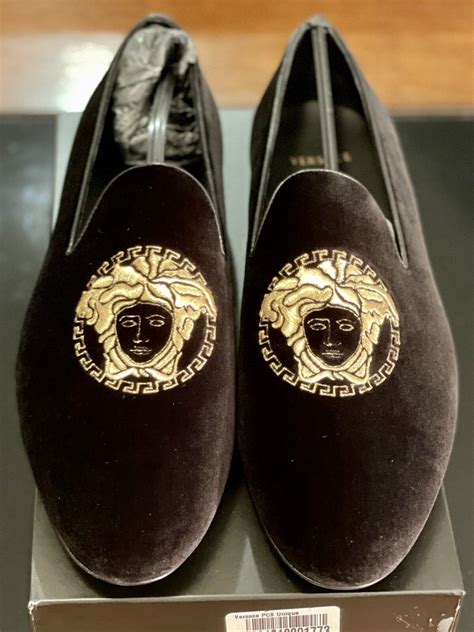 versace medusa slippers|versace medusa velvet loafers.